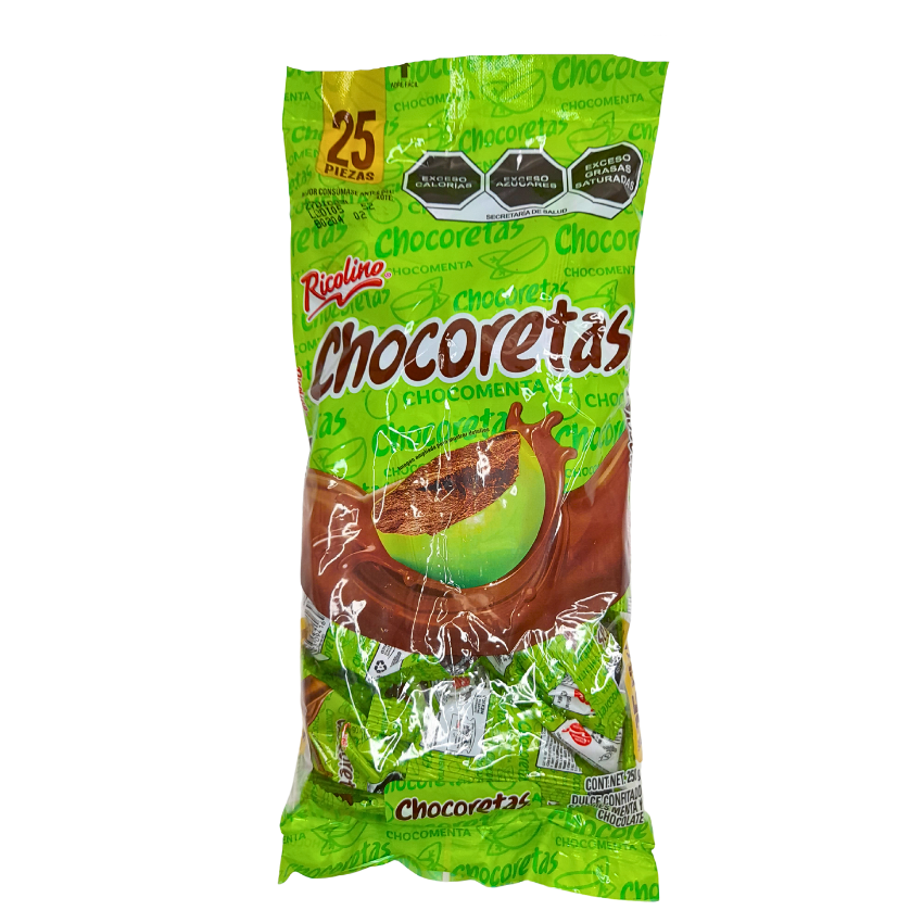chocomenta confitada con caramelo mentolado chocoretas ricolino