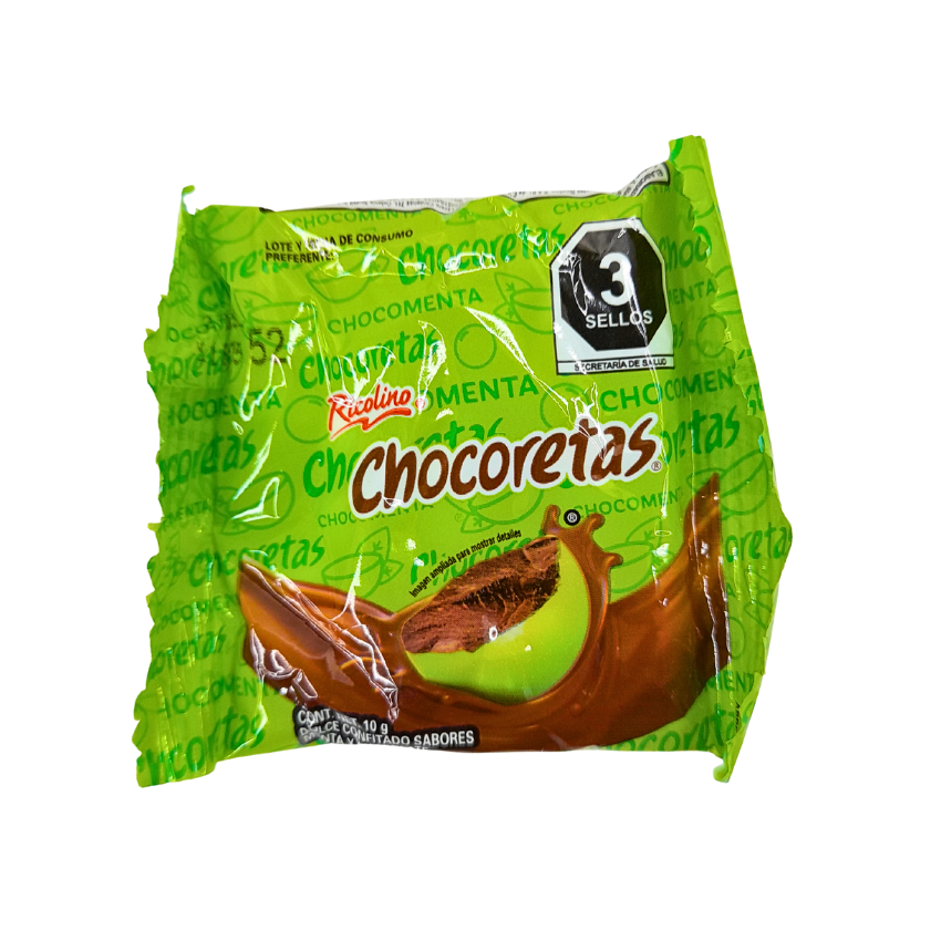 chocomenta confitada con caramelo mentolado chocoretas ricolino