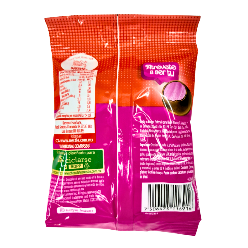 caramelo esponjado cubierto de chocolate freskas nestlé