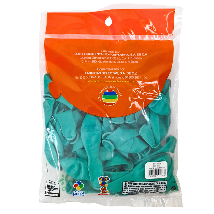 Fasec Globo Decorador Verde Jade #9 50pz