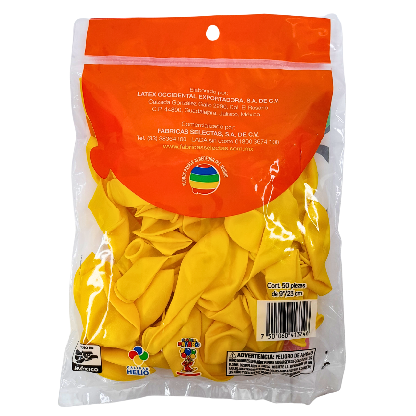 Fasec Globo Decorador Amarillo #9 50pz