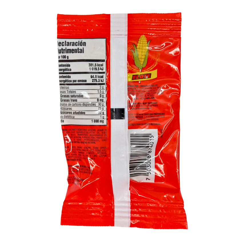 paleta de caramelo macizo sabor frutal con chile en polvo tamboreta tm