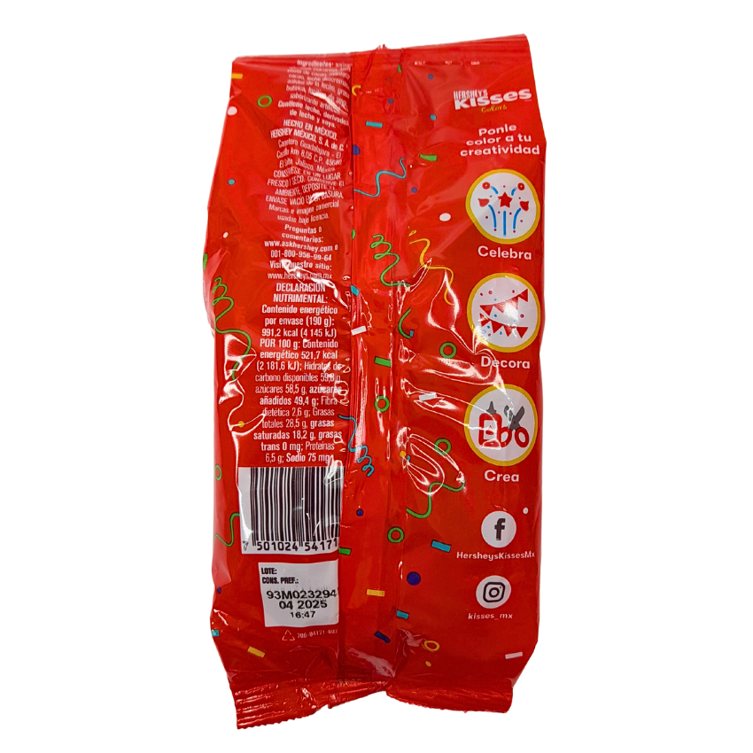 Hershey's Kisses Colors Red Chocolate Con Leche 190gr