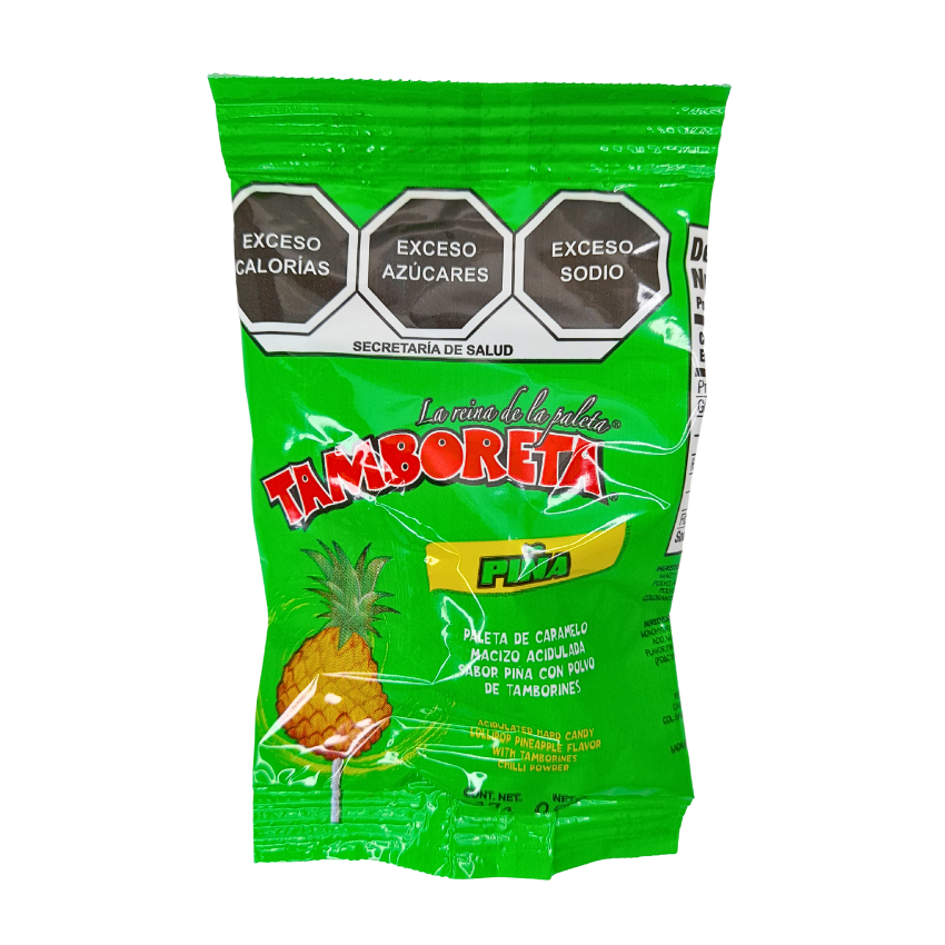 paleta de caramelo macizo sabor frutal con chile en polvo tamboreta tm