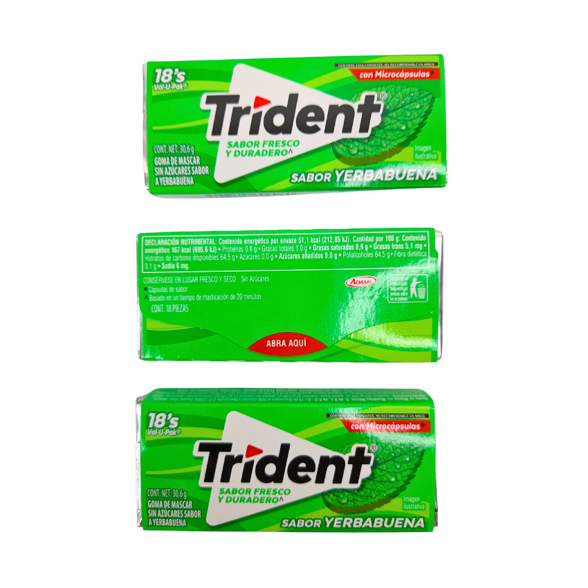 Adams Trident 18’s Val-U-Pack Yerbabuena 12 Piezas