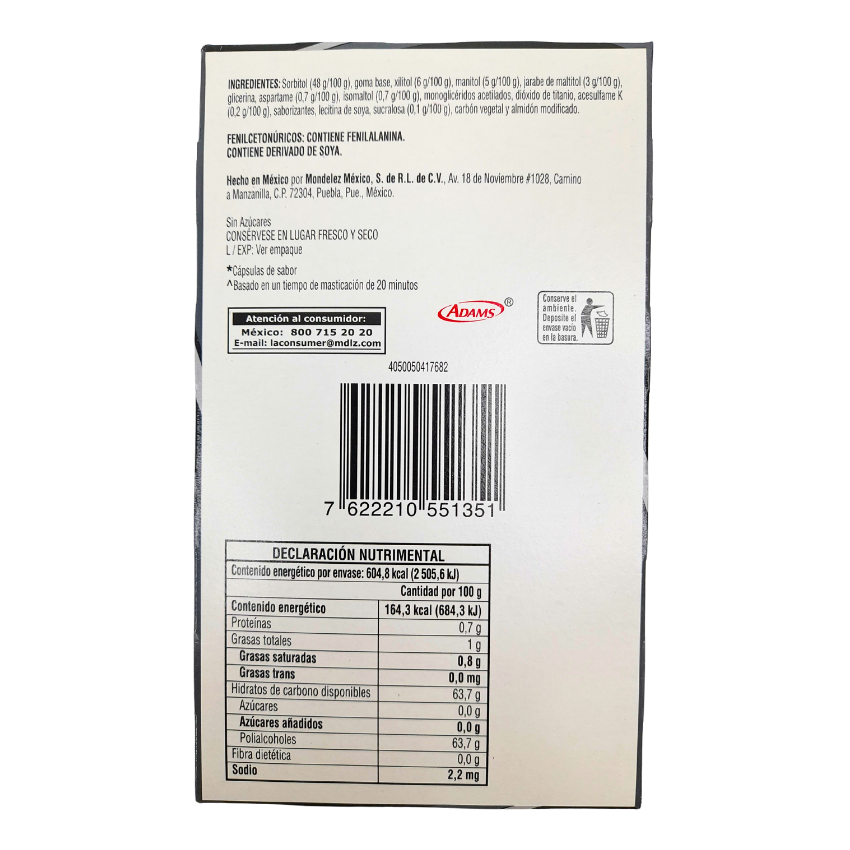 Adams Trident 18’s Val-U-Pack Menta Strong 12 Piezas