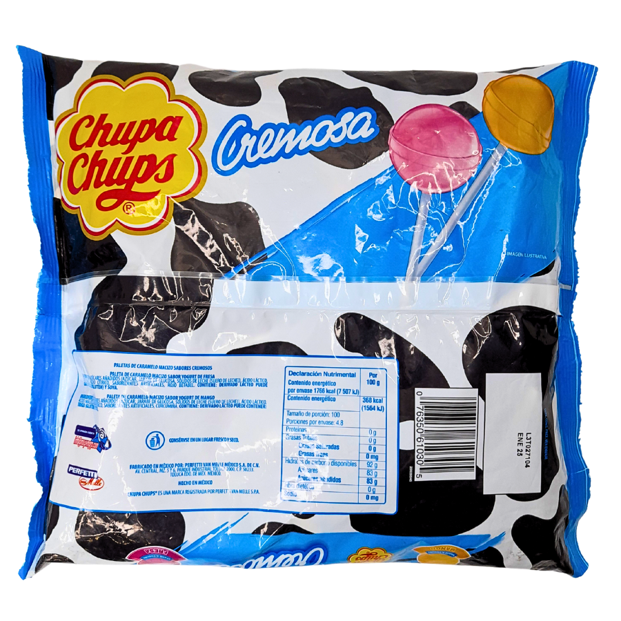 paleta de caramelo macizo cremoso chupa chups