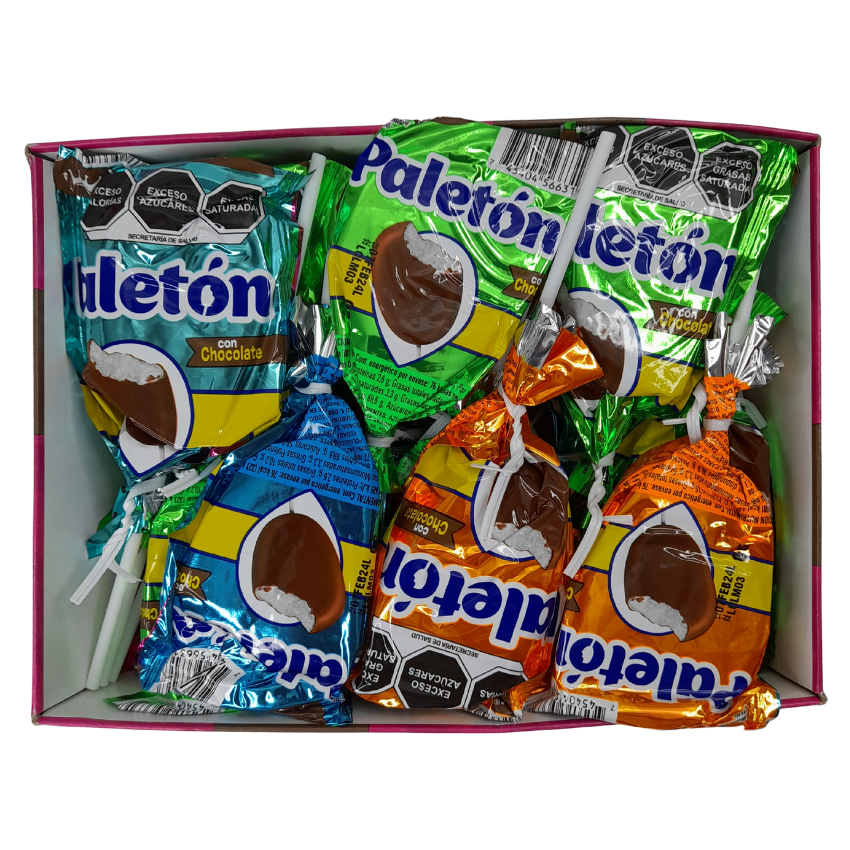 paletón de bombón cubierto de chocolate la corona