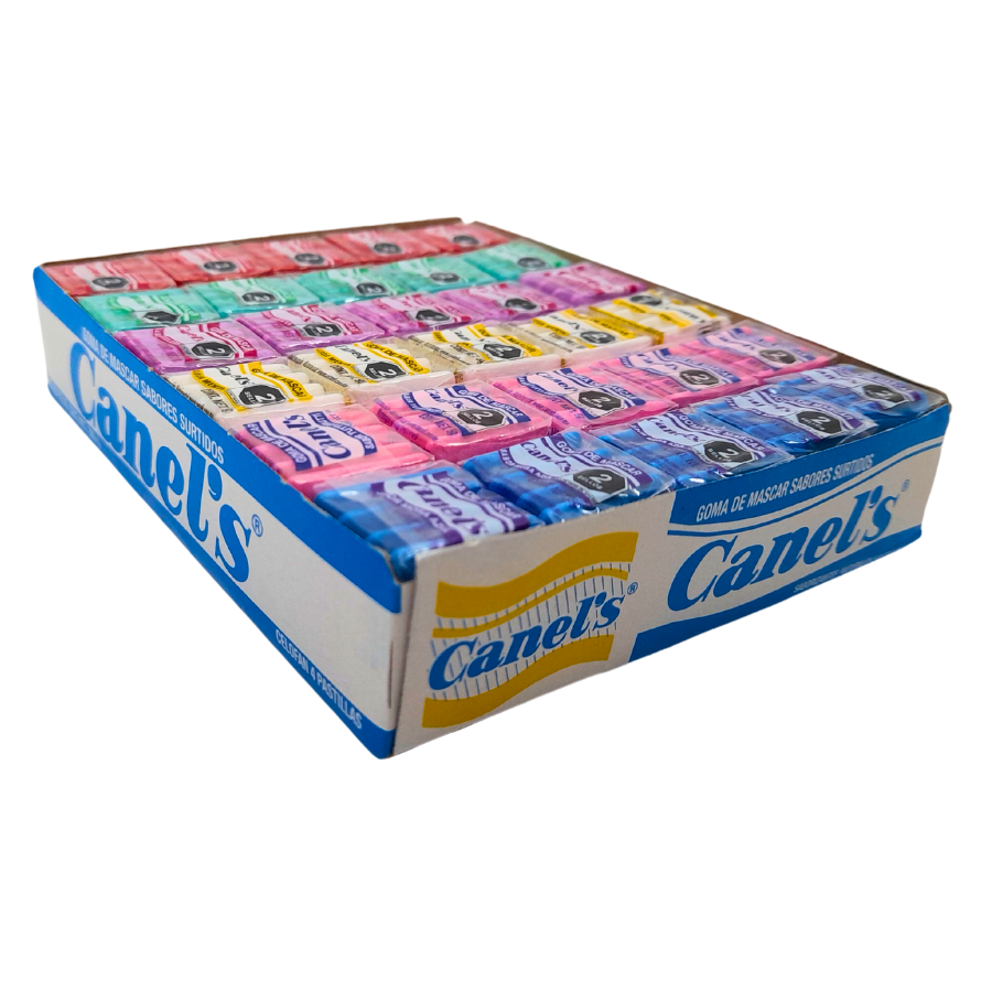 goma de mascar confitada con sabores frutales canels original 4 piezas