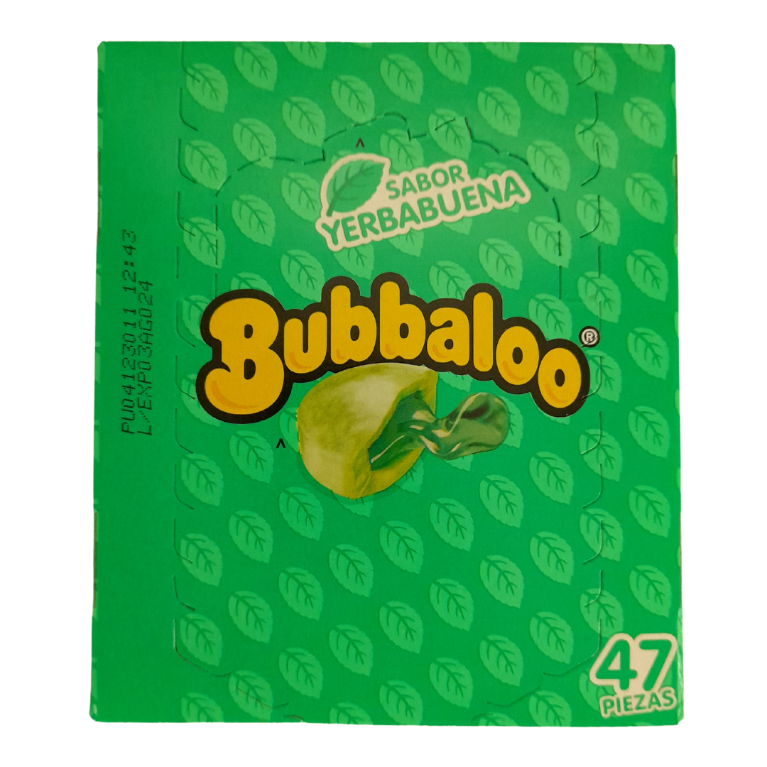 goma de mascar rellena con jalea sabor yerbabuena bubbaloo adams