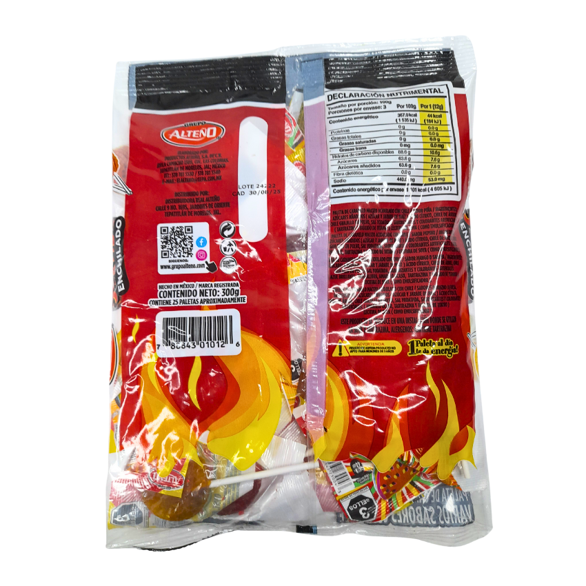 Alteño Paleta Maxi Surtido Enchilado 25pz