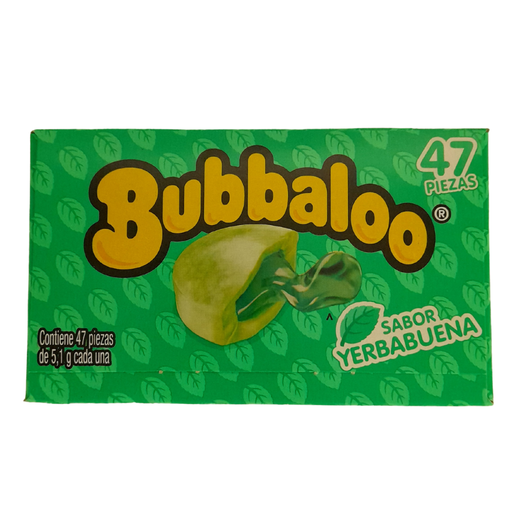 goma de mascar rellena con jalea sabor yerbabuena bubbaloo adams