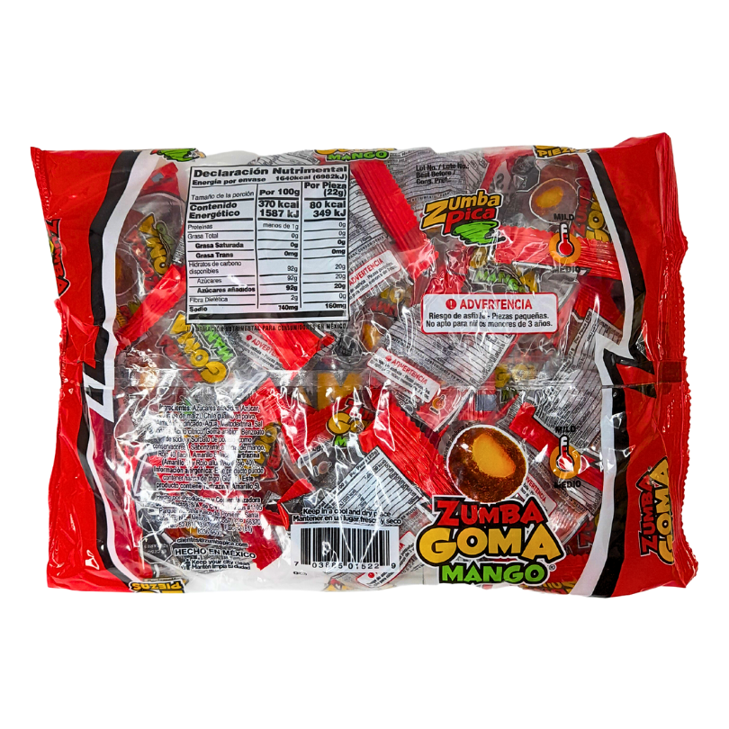 goma de grenetina sabor mango confitada con chile en polvo zumba goma mango zumba pica