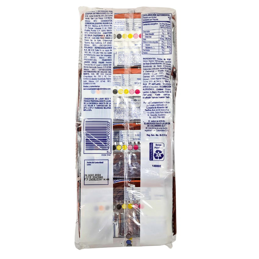 Colombina Galleta Wafer Chocolate 12pz
