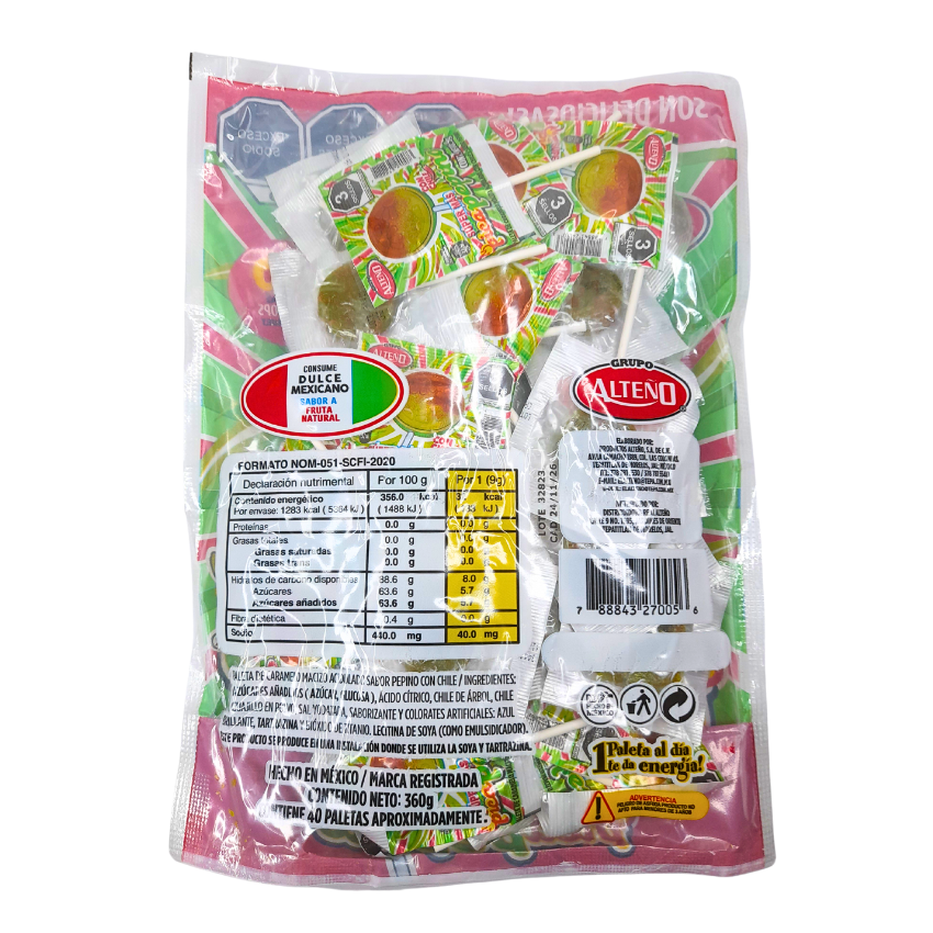 Alteño Paleta Súper Pica Pepino 40pz