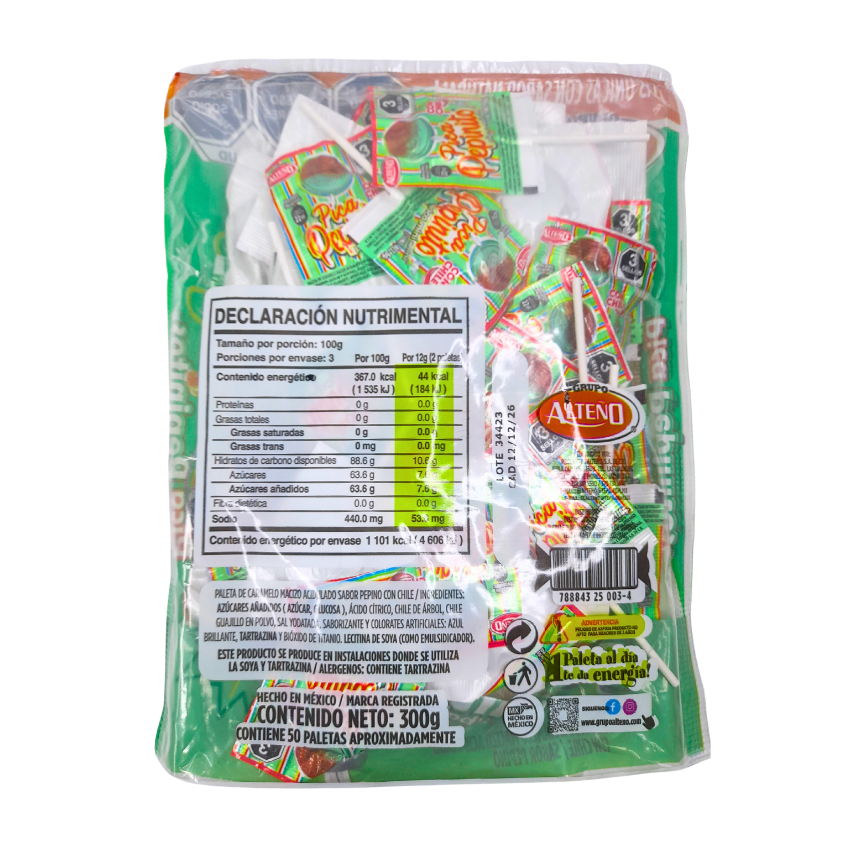 Alteño Paleta Mini Pica Pepinitos 50pz
