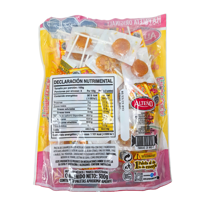 Alteño Paleta Mini Piñita Loca 50pz