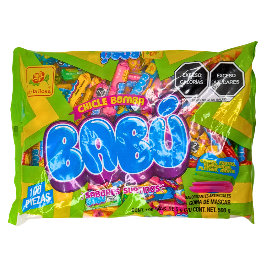 goma de mascar chiclosa con sabores frutales chicle babú de la rosa