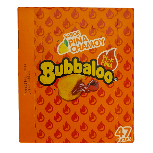 goma de mascar rellena con jalea sabor piña enchilada bubbaloo adams