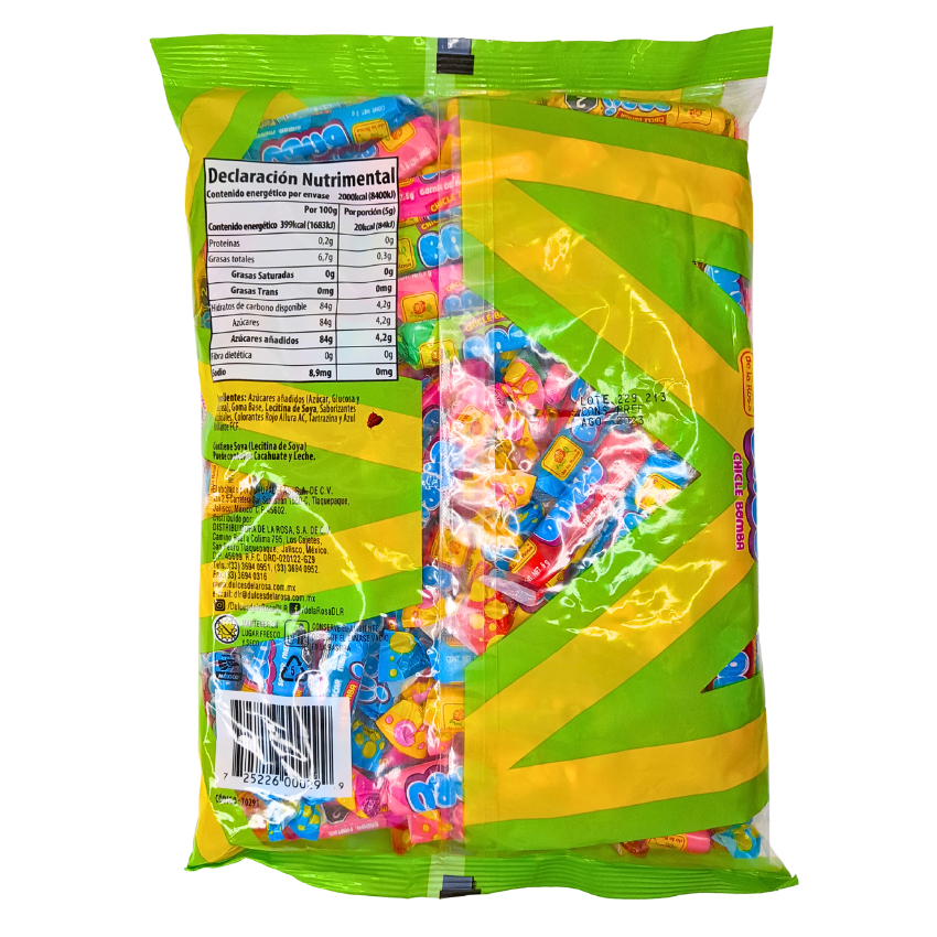goma de mascar chiclosa con sabores frutales chicle babú de la rosa