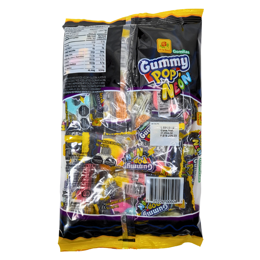 De la Rosa Llavecita Gummy Pop Neón 25pz