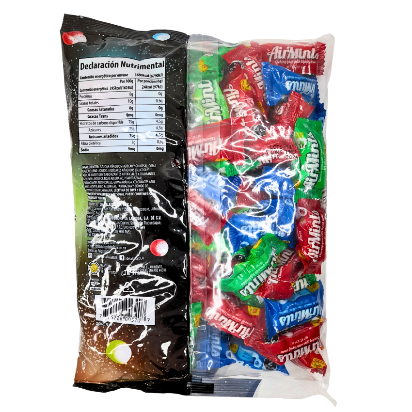 goma de mascar confitada rellena con jela de sabores discretos airmints de la rosa