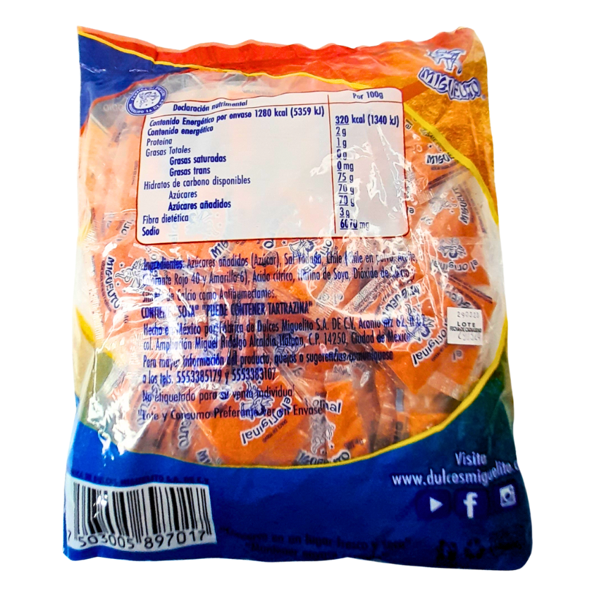 sobrecitos de chamoy en polvo miguelito