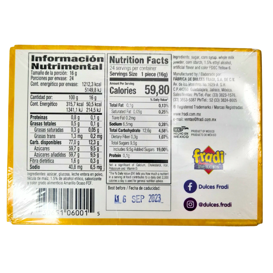 caramelo suave artesanal base de leche envinado sabores vainilla tocayos fradi