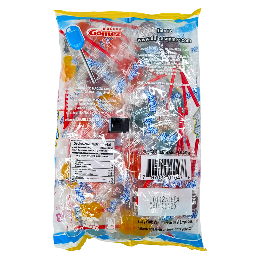 Gómez Paleta Acidulada Agüitas 40 Piezas