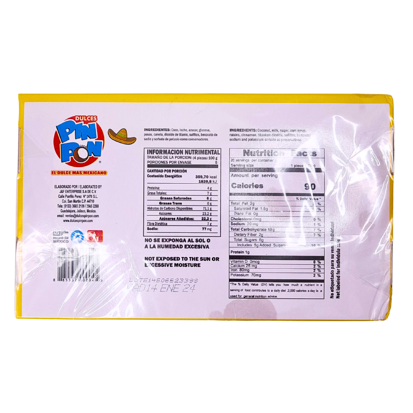 rollito de cocada artesanal pin pon