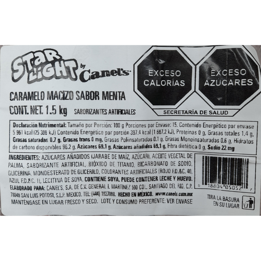 caramelo clásico mentolado starlight canels
