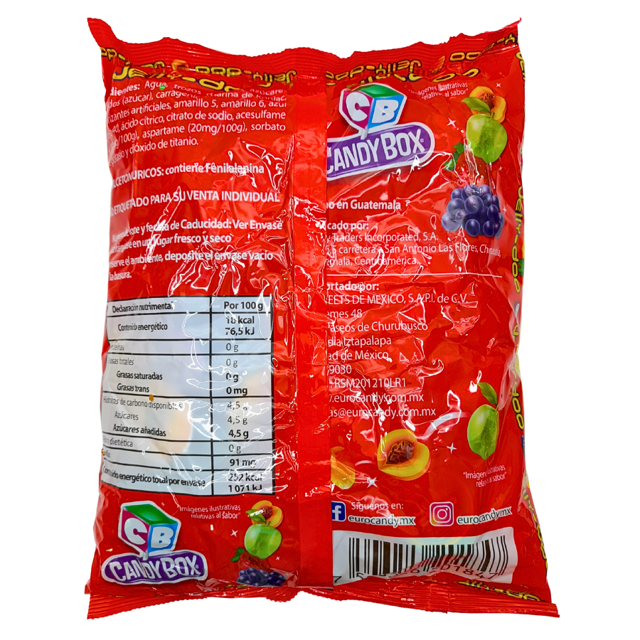 vasitos de gelatina con sabores frutales jelly doo candy box