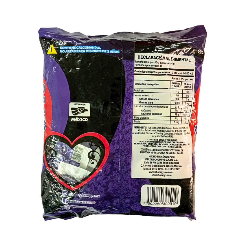 Paleta Lov’u 14gr Fresa-Frambuesa Chompys 40pz