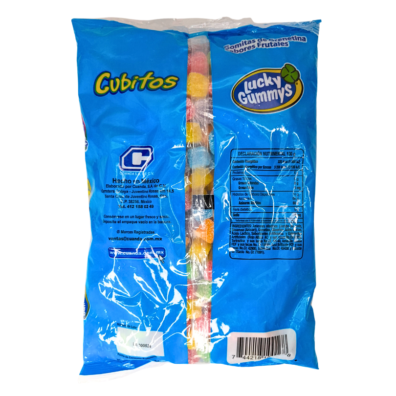 gomitas de grenetina con sabores frutales lucky gummy cubitos cuanda