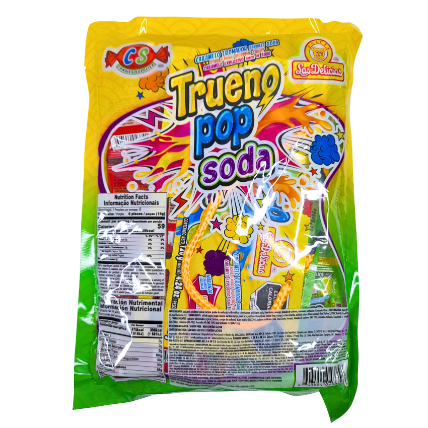 Delicias Trueno Pop Soda 60 Piezas