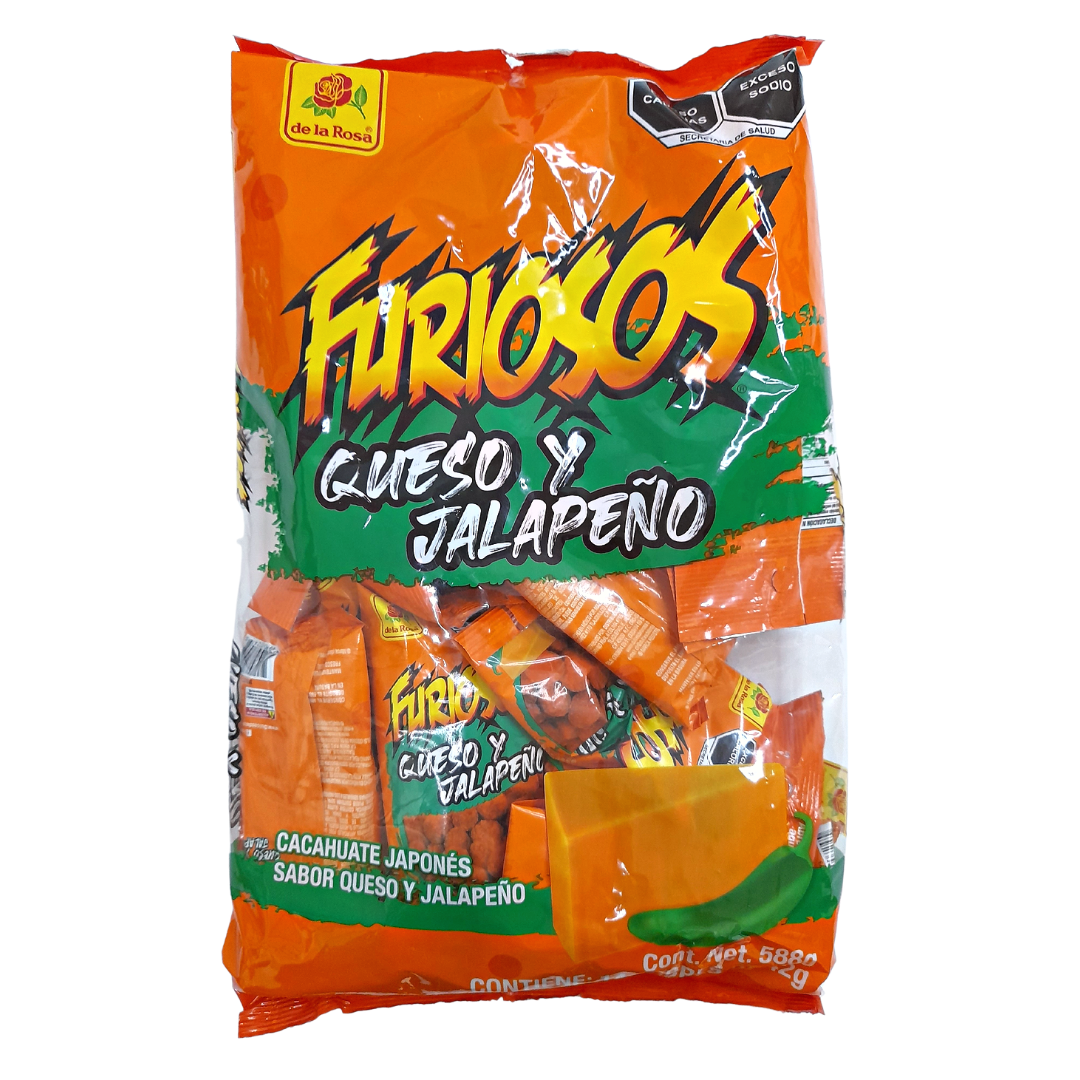 cacahuate japonés con sabor a queso y jalapeño de la rosa furiosos