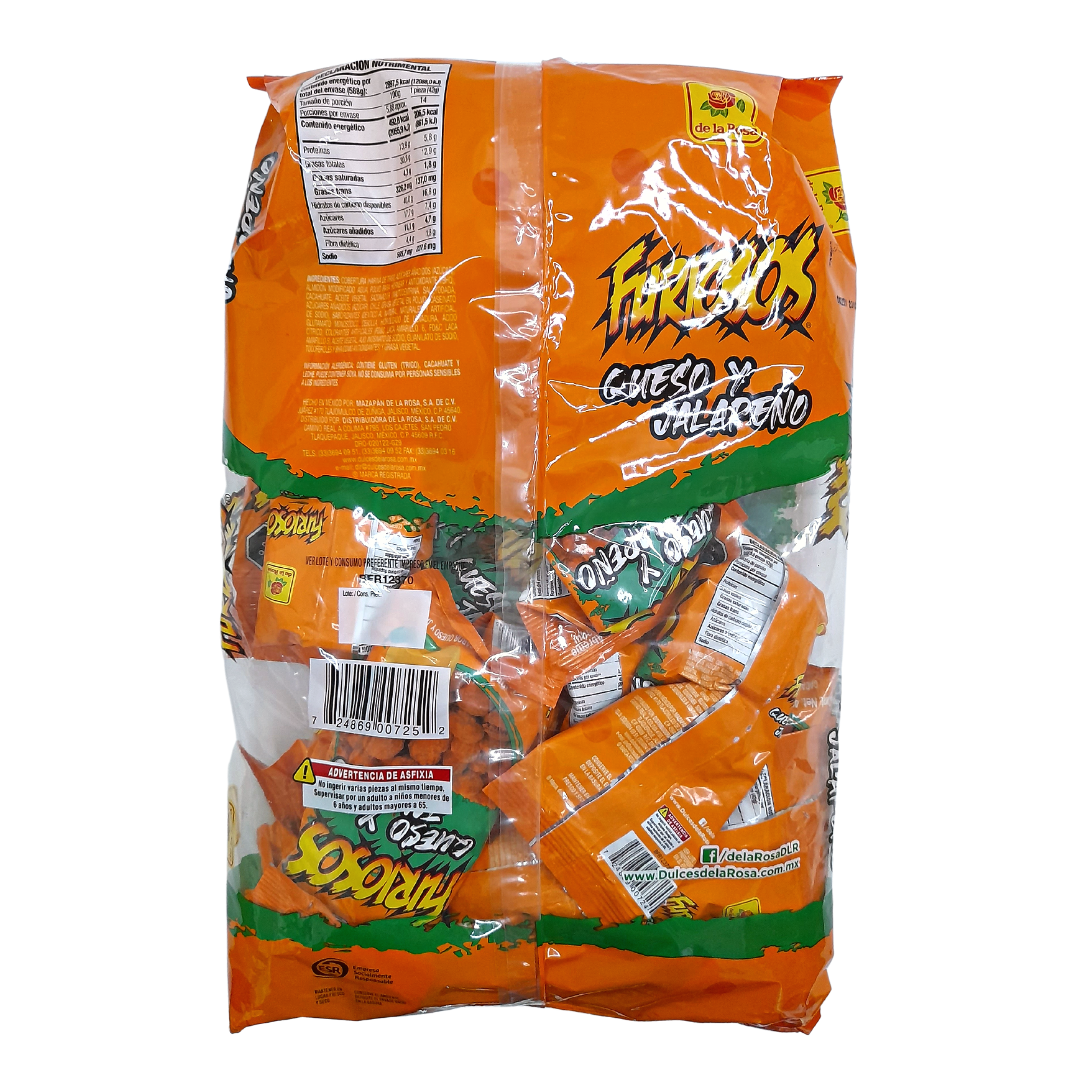 cacahuate japonés con sabor a queso y jalapeño de la rosa furiosos