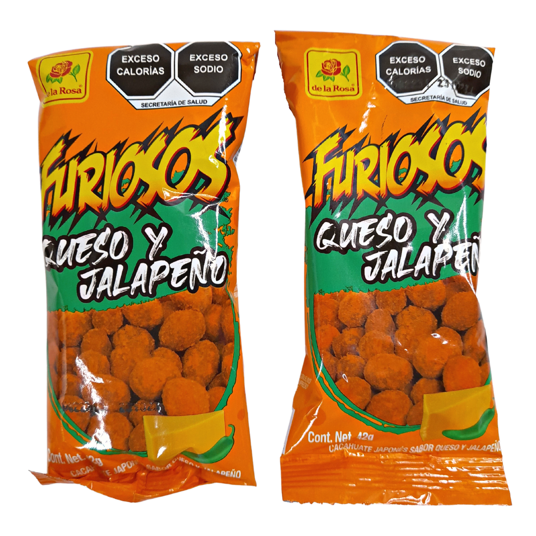 cacahuate japonés con sabor a queso y jalapeño de la rosa furiosos