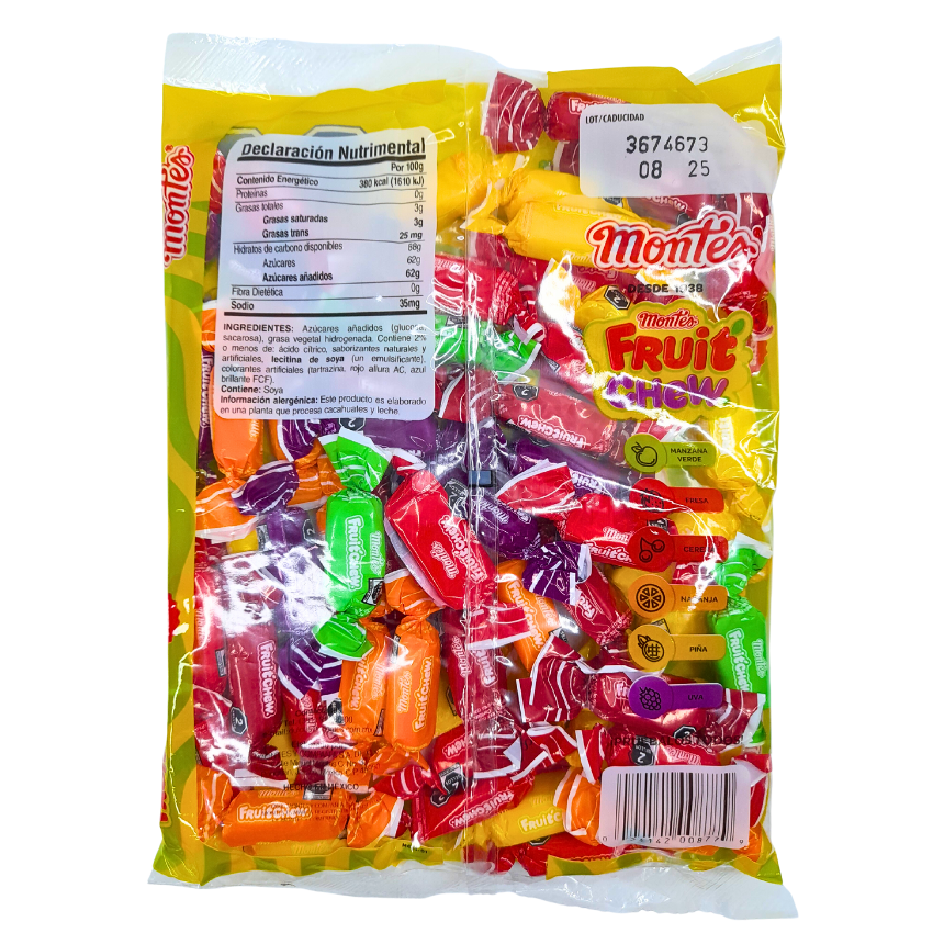 Montes Chicle Fruit Chew 50 Piezas