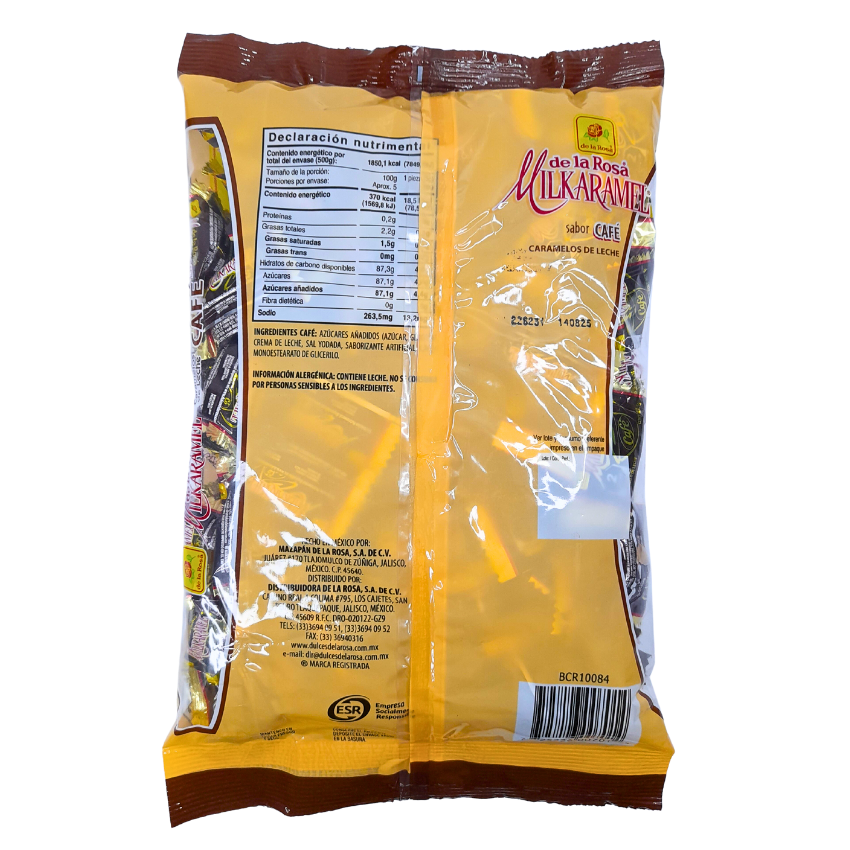 De la Rosa Caramelo Milkaramel Sabor Café 500gr
