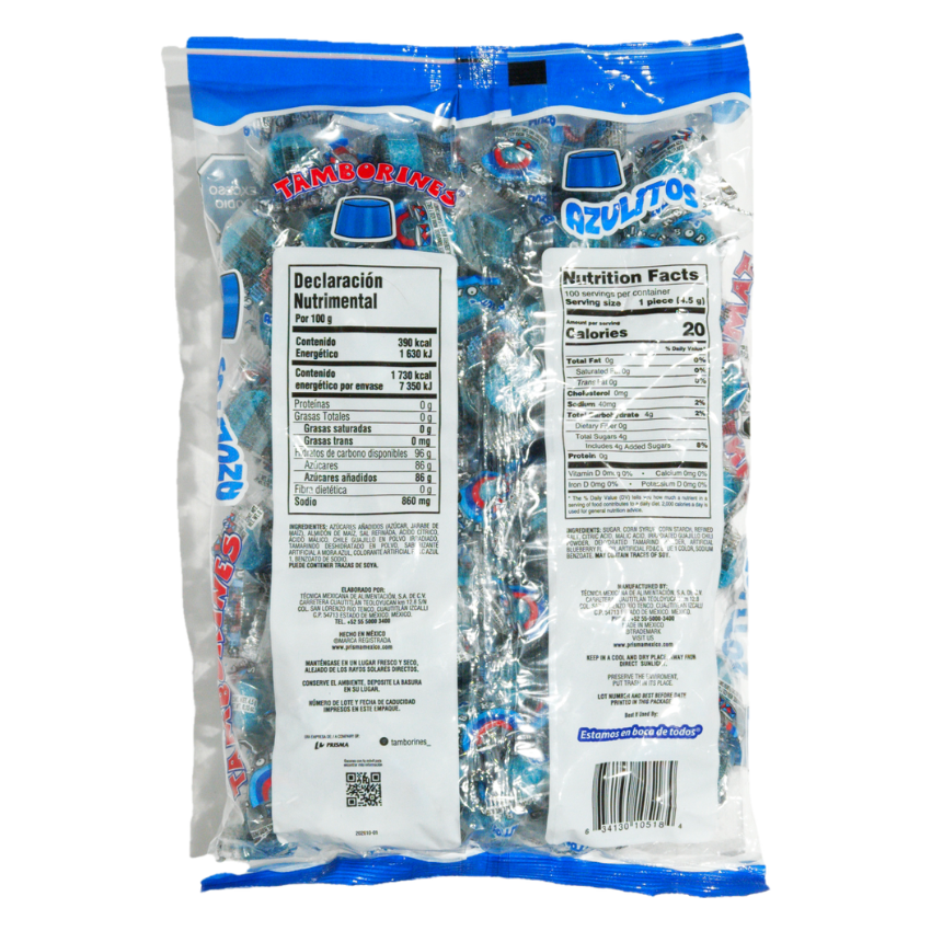 TM Tamborines Azulitos 100pz