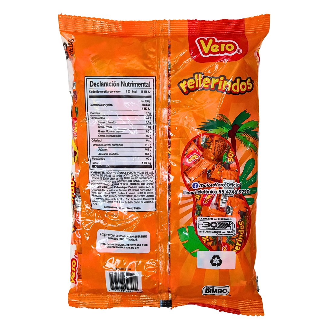 caramelo rellerindo vero con sabor sandía rellena de pulpa enchilada