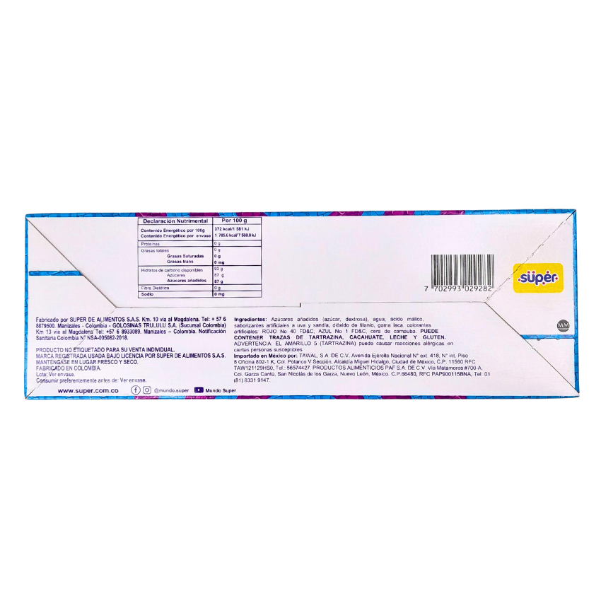 caramelo acidulado sabor uva-mora nanos oka loka