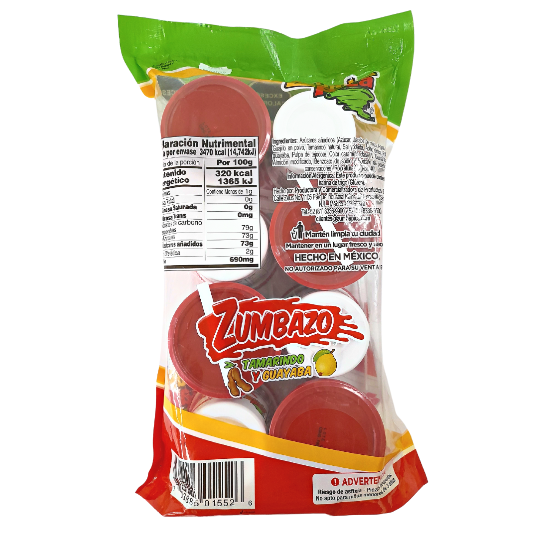 vaso con pulpa enchilada de tamarindo y guayaba zumbazo zumba pica