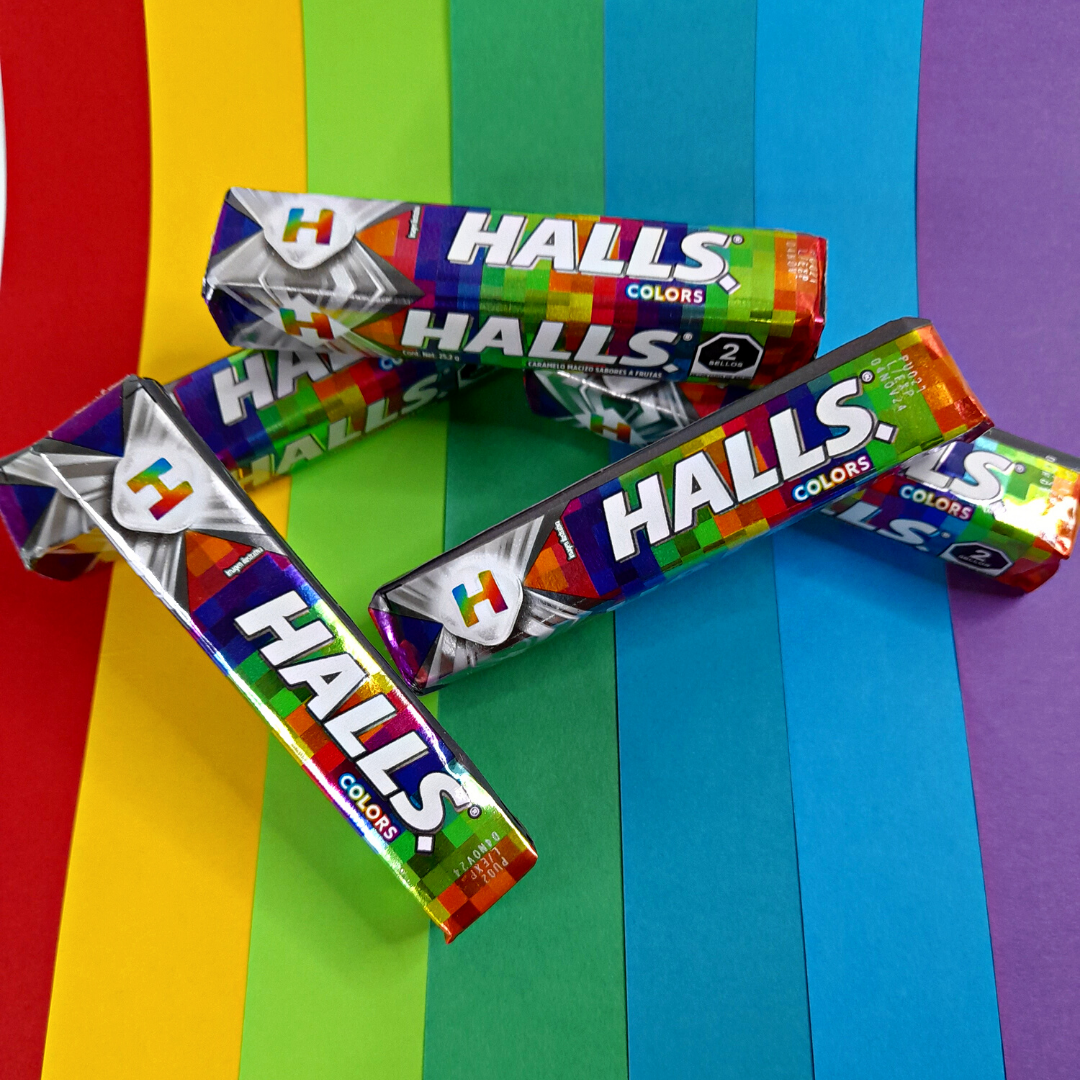 pastillas de caramelo macizo halls frutales adams