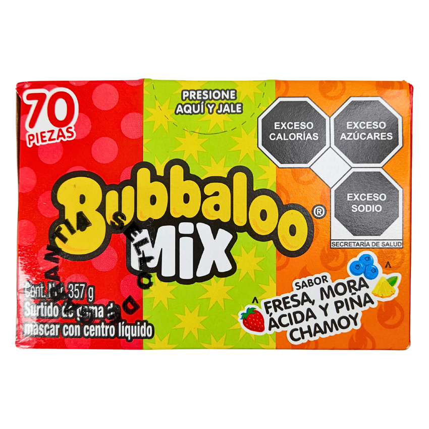 goma de mascar rellena con jalea sabores surtidos bubbaloo mix adams
