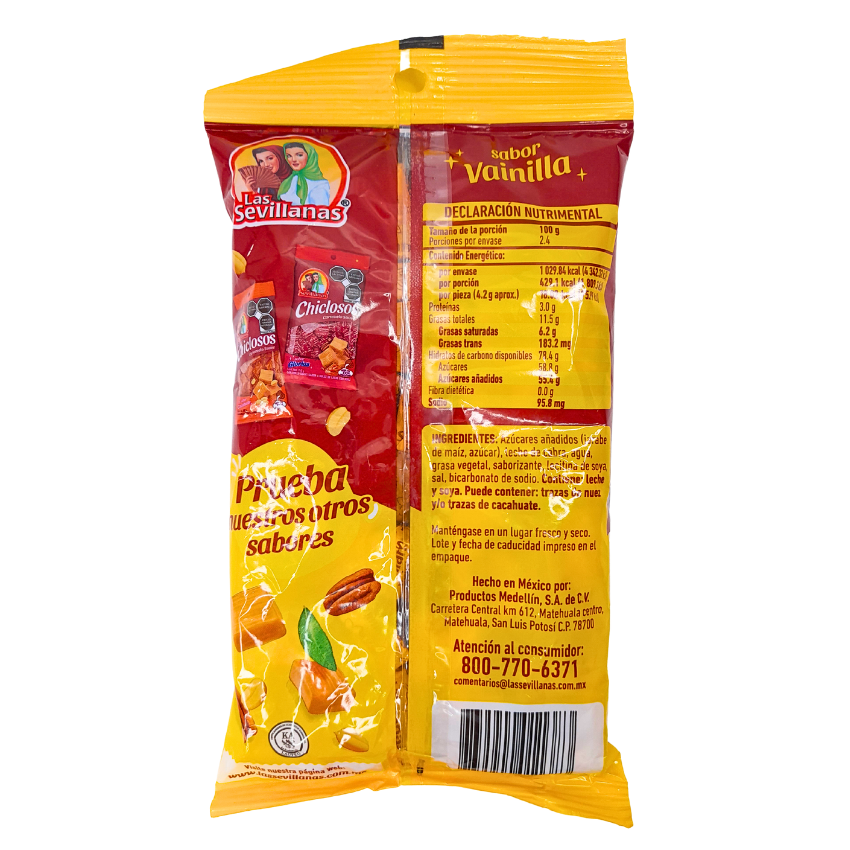 caramelo suave sabor vainilla chicloso las sevillanas