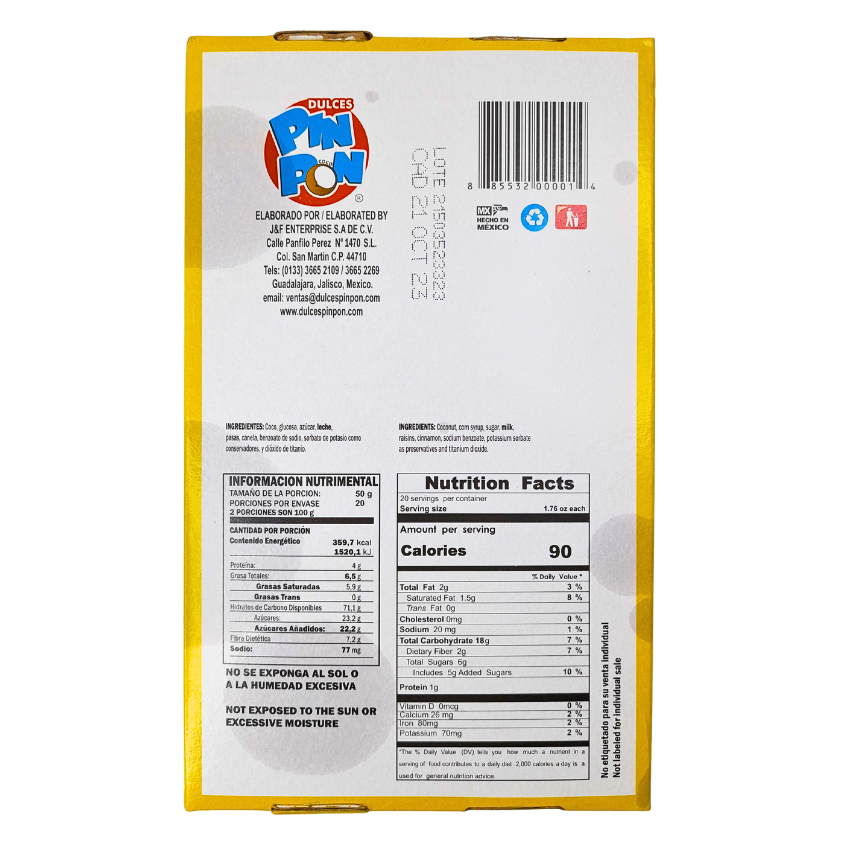 caramelo artesanal rollitos de cocada pin pon