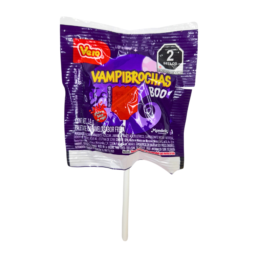 Vero Paleta Vampibrochas Boo Fresa 40pz