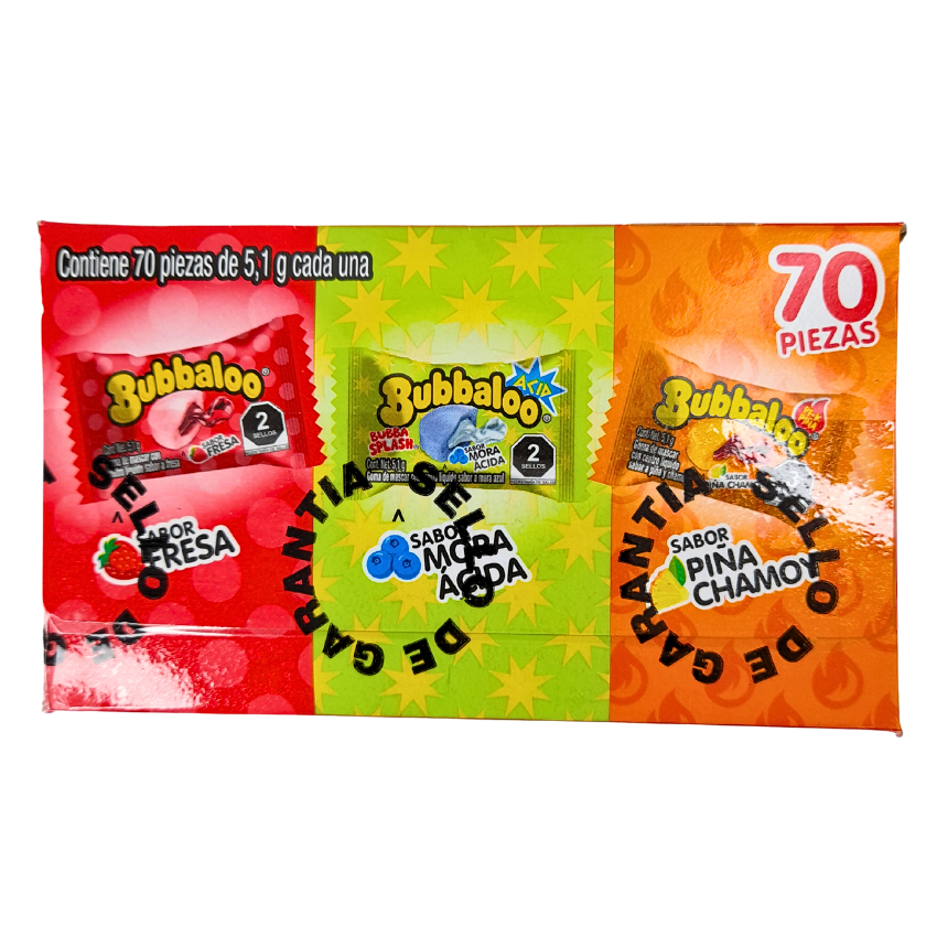goma de mascar rellena con jalea sabores surtidos bubbaloo mix adams
